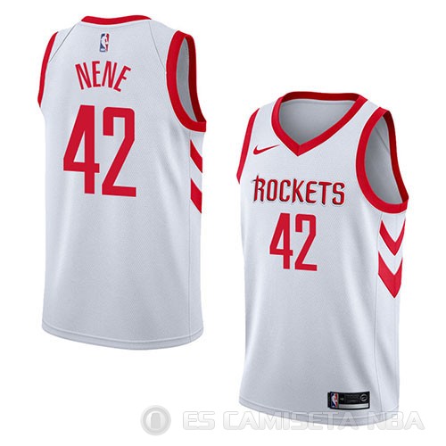 Camiseta Nene #42 Houston Rockets Association 2018 Blanco - Haga un click en la imagen para cerrar
